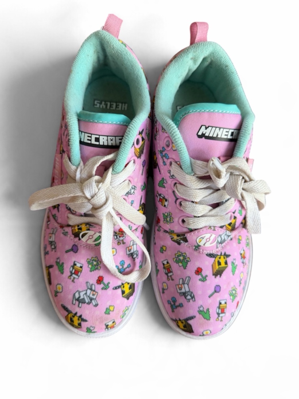 Heelys Minecraft Buzzing Bee Pro 25 Kids Pink & Green Sneakers